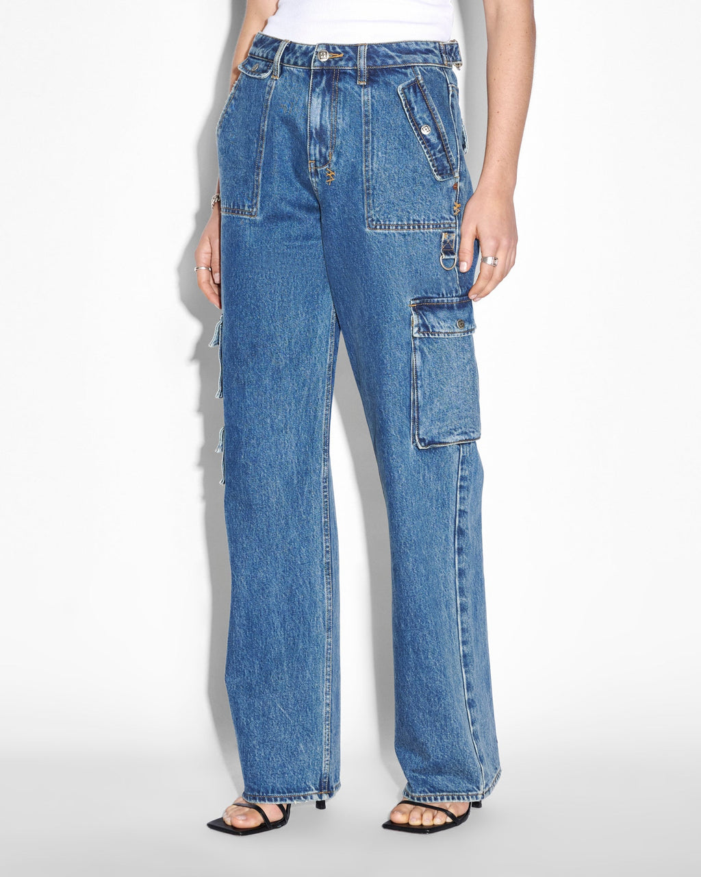 WOMENS LOW RIDER RECALL CARGO DENIM JEANS