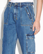 WOMENS LOW RIDER RECALL CARGO DENIM JEANS