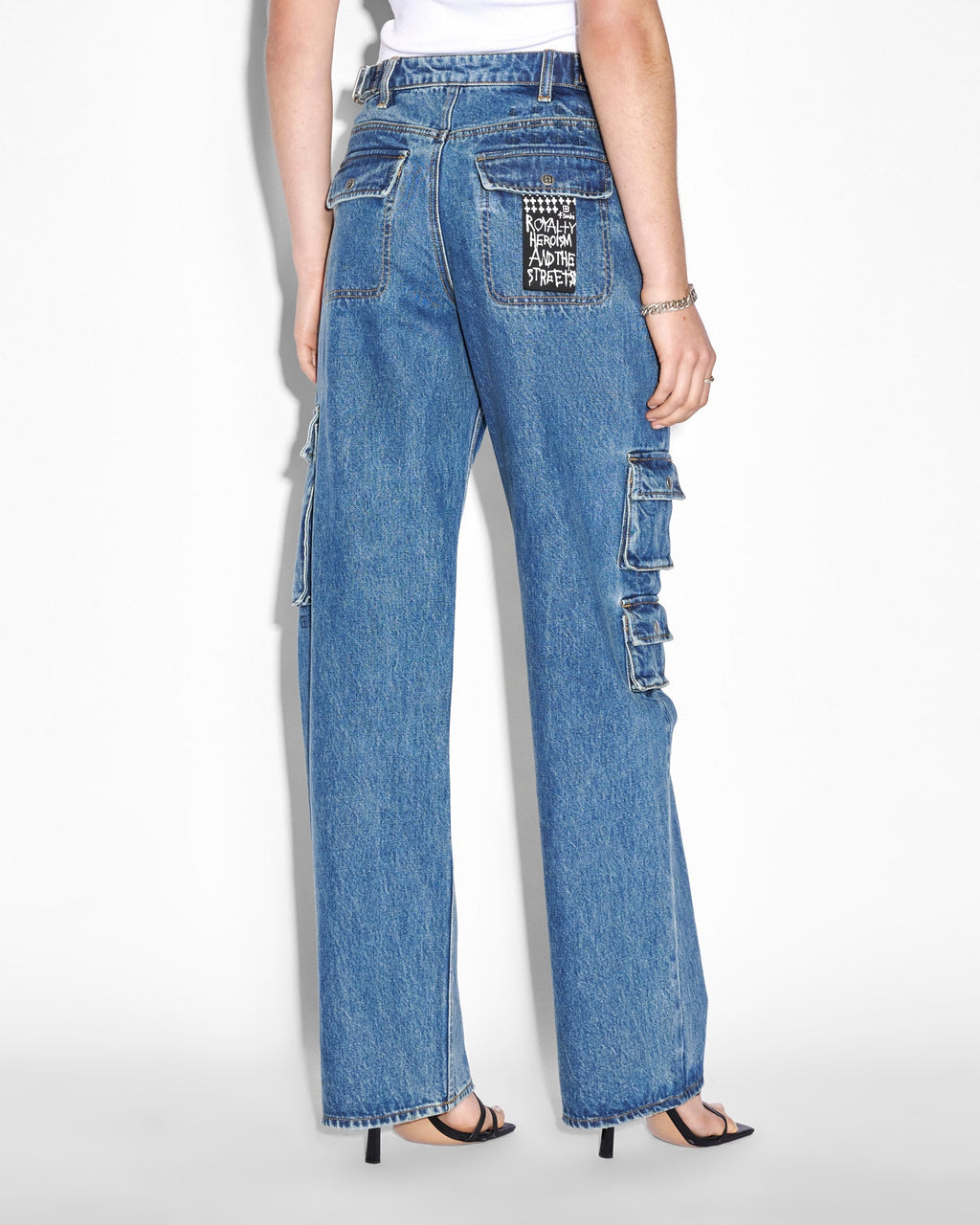 WOMENS LOW RIDER RECALL CARGO DENIM JEANS
