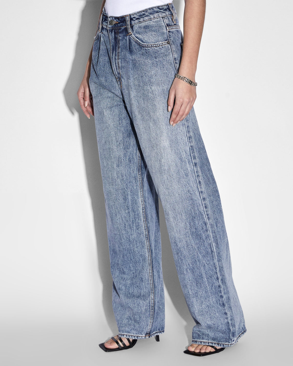 Womens Lo Key Haven Wide Denim Jeans - Denim