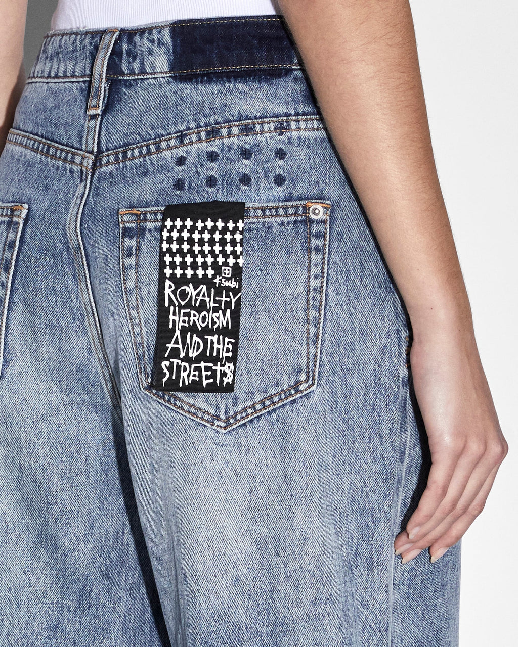 Womens Lo Key Haven Wide Denim Jeans - Denim