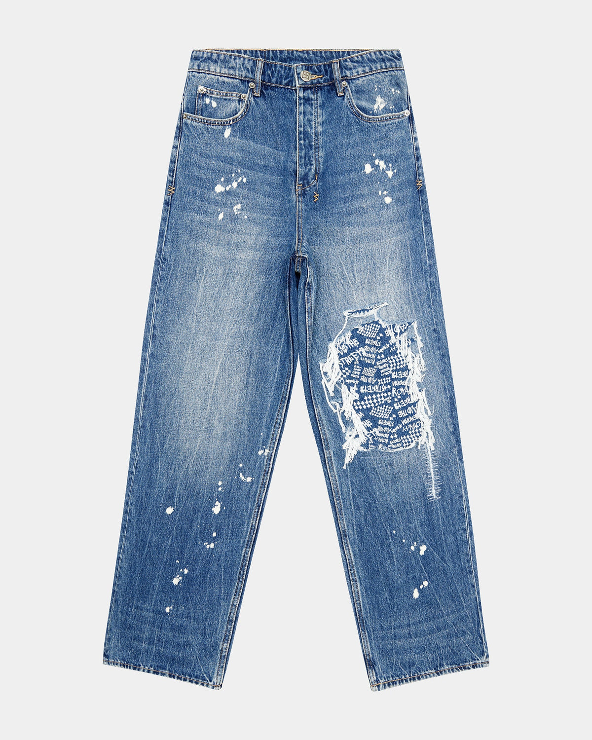 Mens Maxx Kulture Trashed Baggy Denim Jeans - Denim