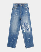 Mens Maxx Kulture Trashed Baggy Denim Jeans - Denim