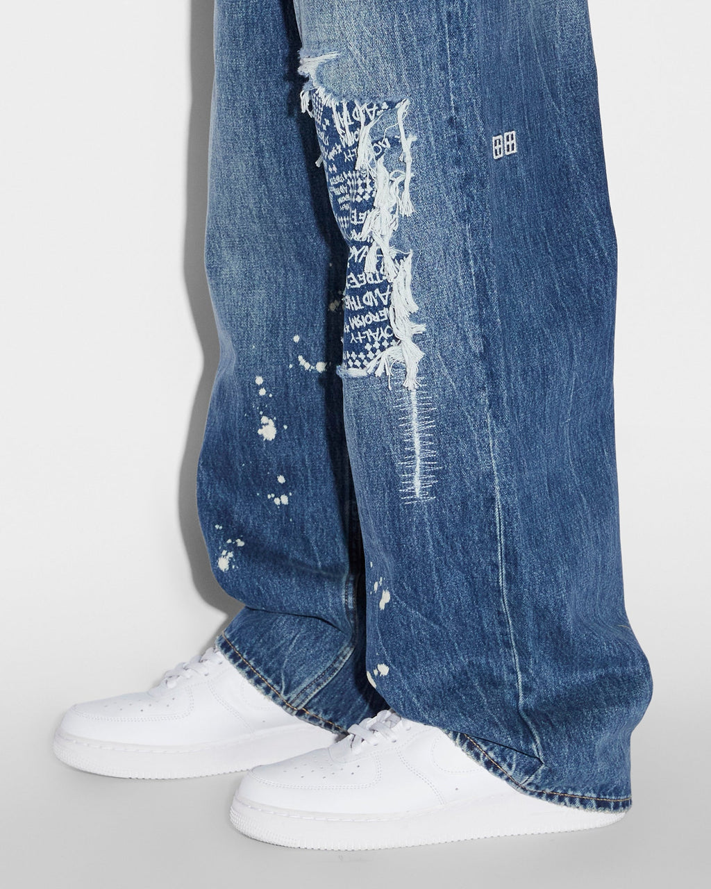 Mens Maxx Kulture Trashed Baggy Denim Jeans - Denim