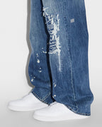 Mens Maxx Kulture Trashed Baggy Denim Jeans - Denim