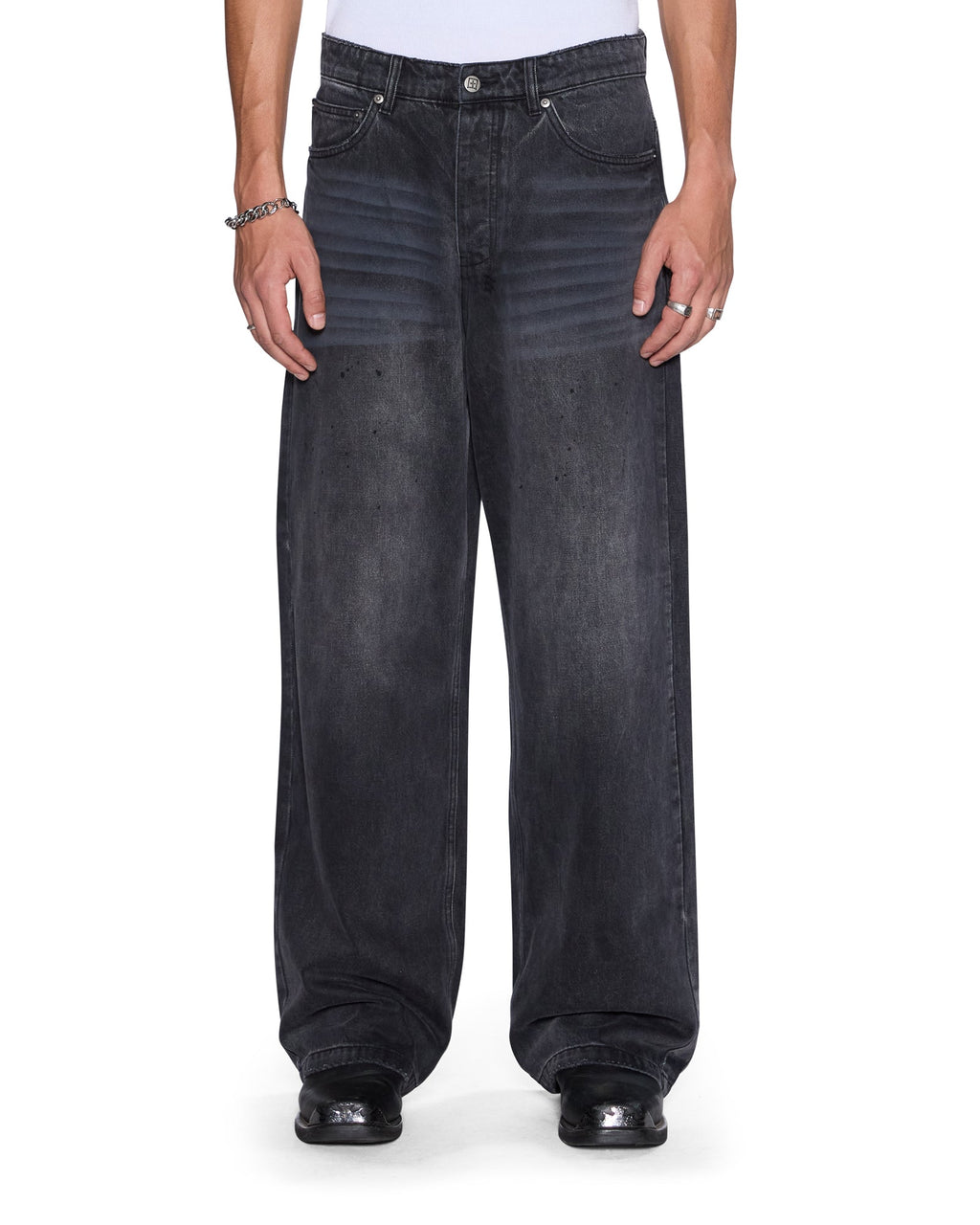 MENS MAXX CARBON BLACK DENIM JEANS