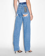 Womens Playback Ramble Trashed Straight Denim Jeans - Denim