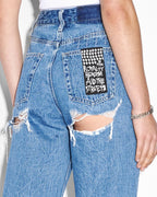 Womens Playback Ramble Trashed Straight Denim Jeans - Denim