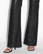 WOMENS SOHO EBONY LACED DENIM JEANS