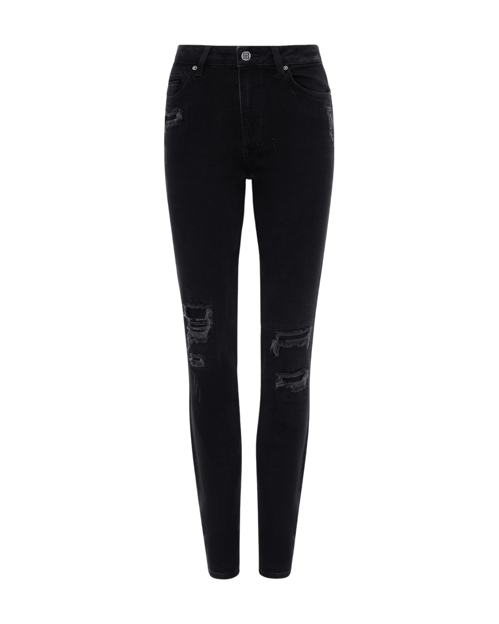 WOMENS SPRAY ON XTRA BONEYARD BLACK DENIM JEANS