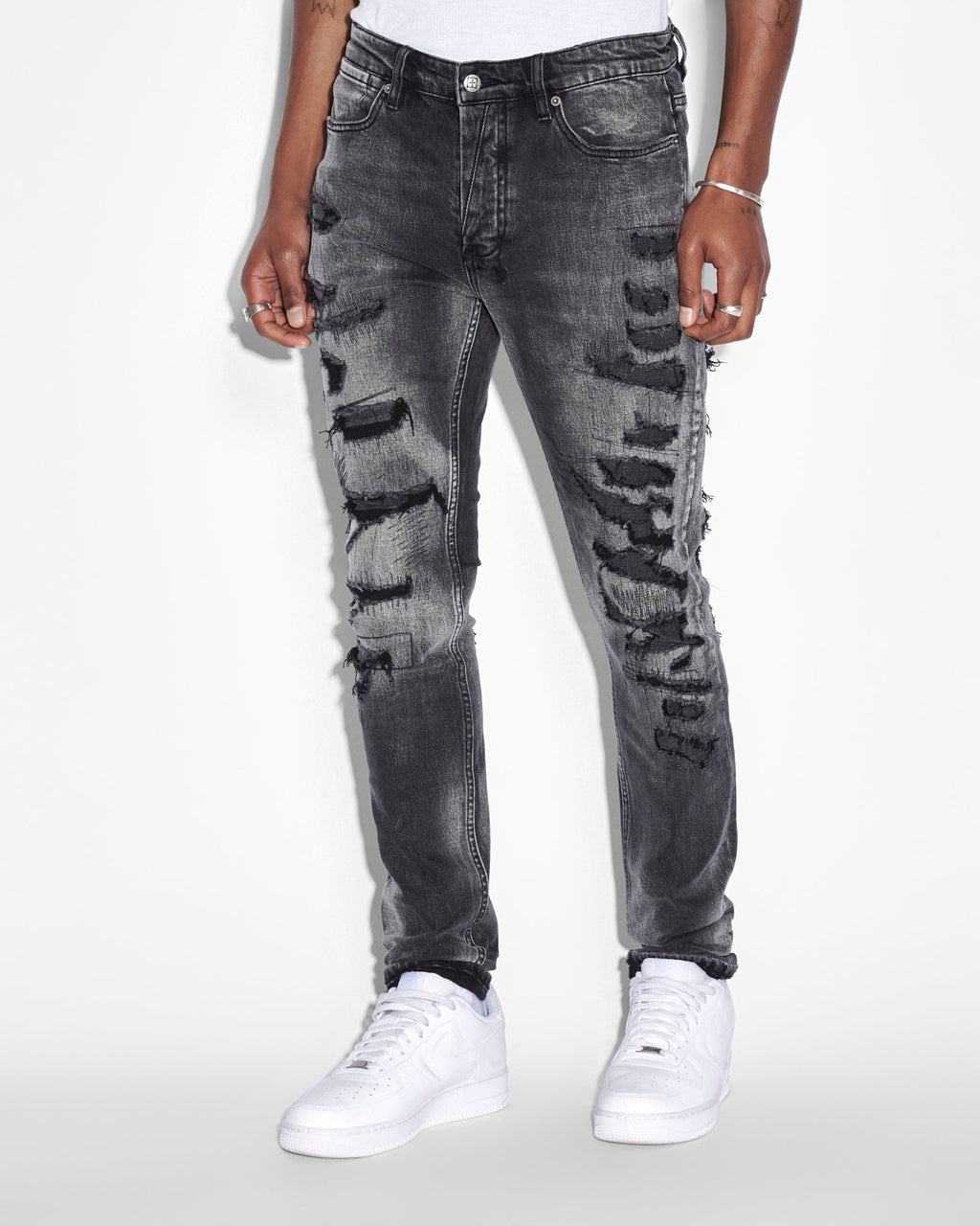 Mens Van Winkle Tektonik Black Skinny Denim Jeans - Black