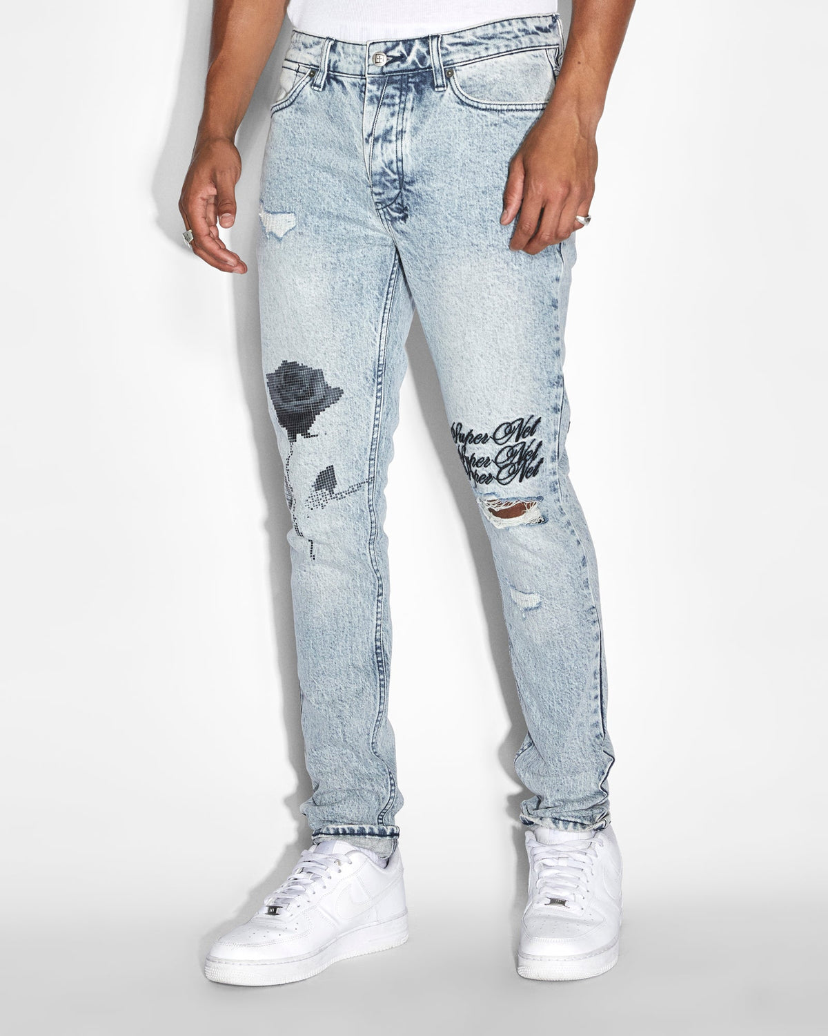 Mens Van Winkle Pixel Oktane Skinny Denim Jeans - Denim
