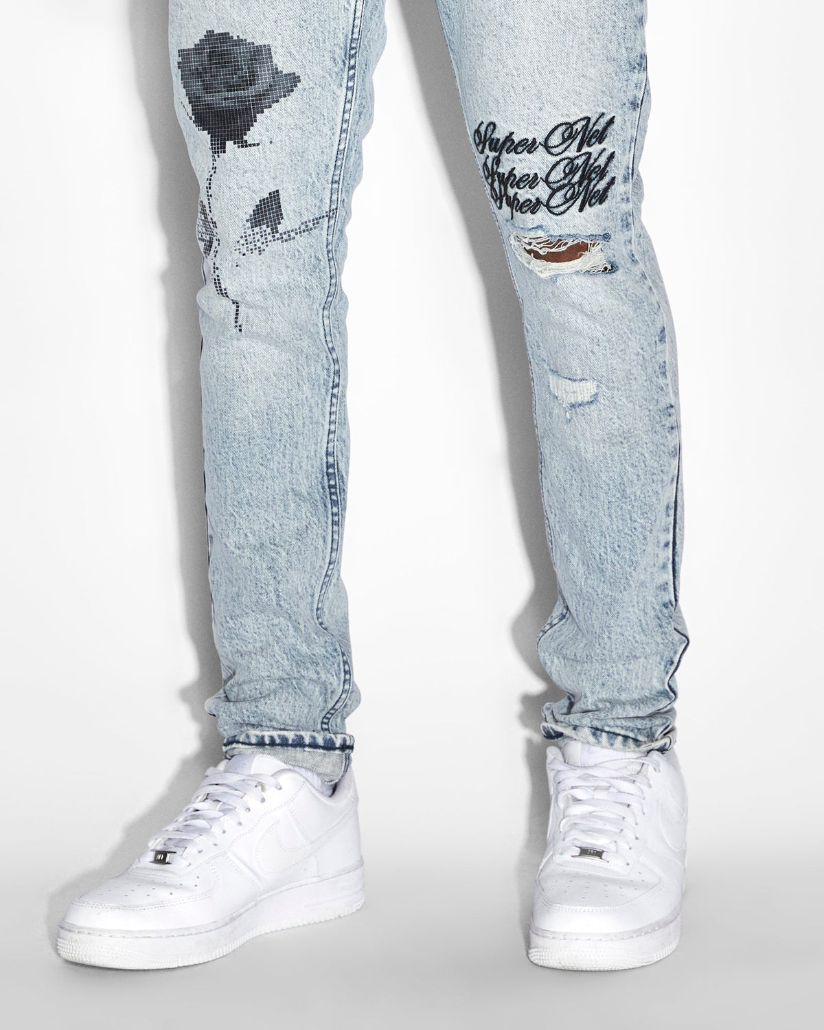 Mens Van Winkle Pixel Oktane Skinny Denim Jeans - Denim