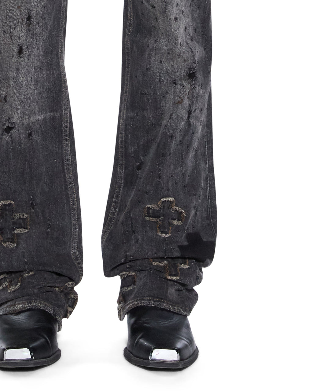 MENS BRONKO ASHER BLACK SHOTGUN DENIM JEANS