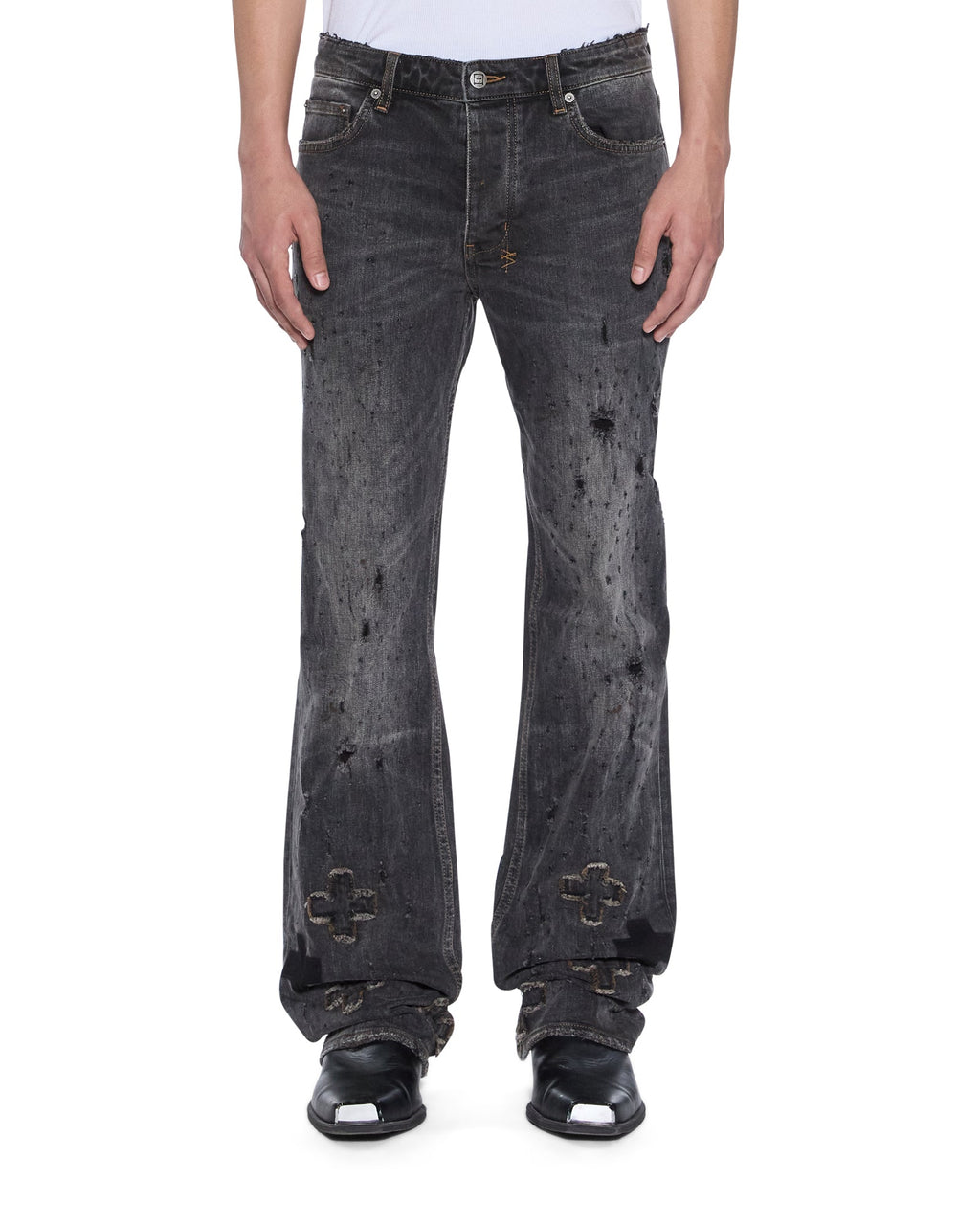 MENS BRONKO ASHER BLACK SHOTGUN DENIM JEANS