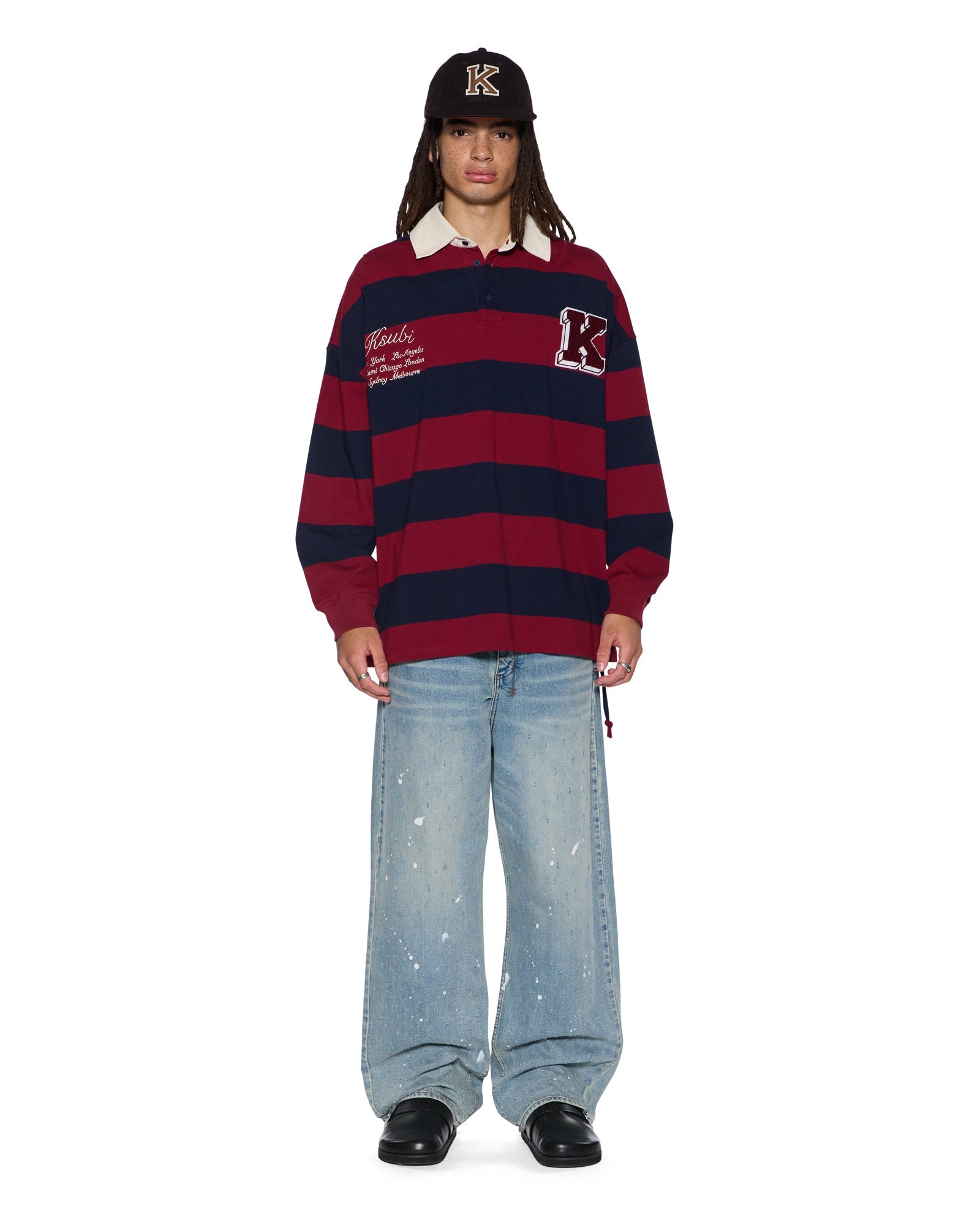 MENS  RUGGED RUGBY JERSEY FIRE FADE BOXY FASHION TOPS