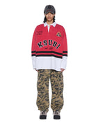 Mens Duke Rugby Ls Jersey Red Oversized Shirts - Multi Colour