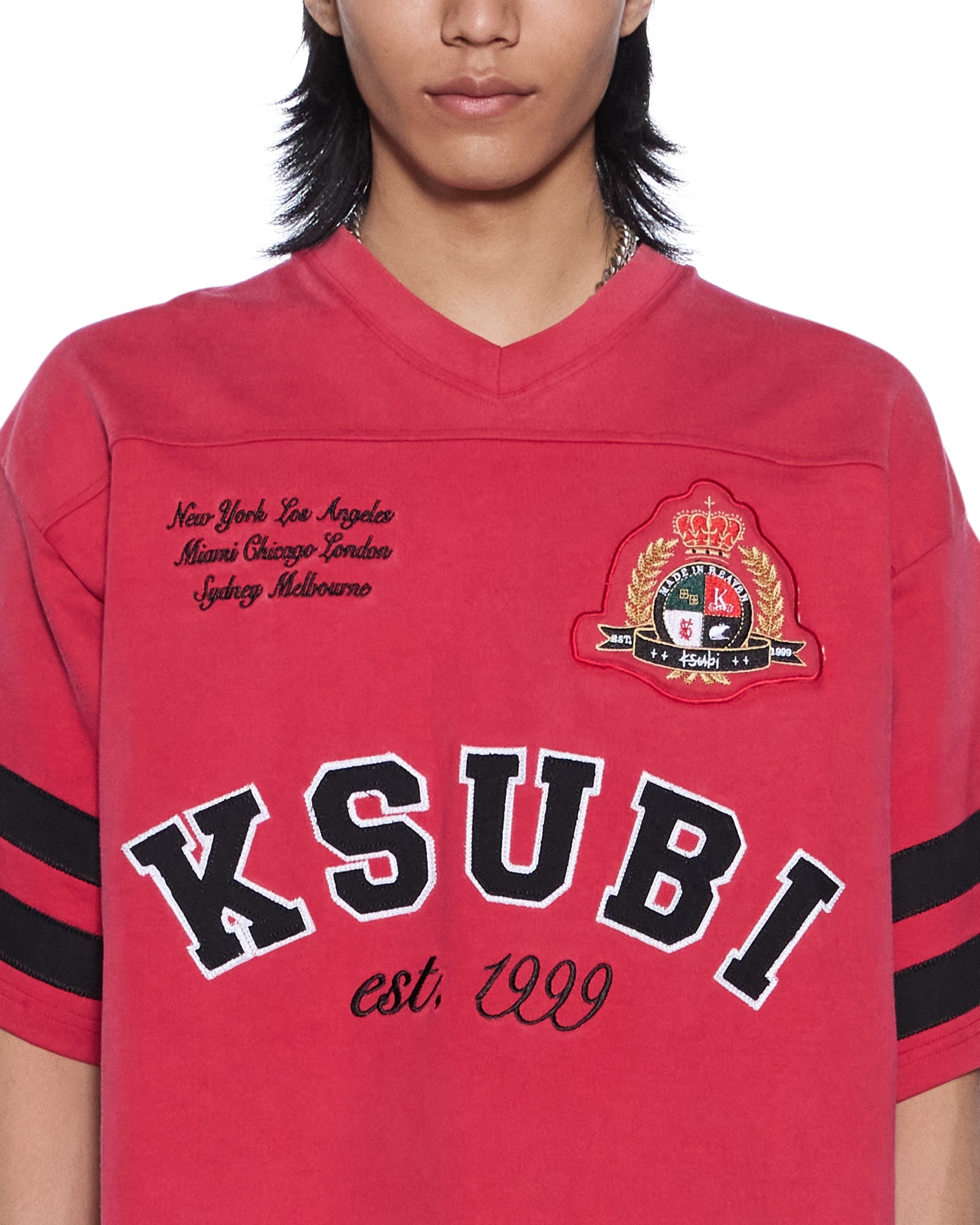 MENS  DUKE SS JERSEY CRIMSON OVERSIZED TEES