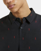 MENS KASH LS SHIRT BLACK RED SHIRTS
