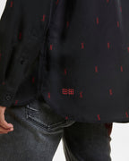 MENS KASH LS SHIRT BLACK RED SHIRTS