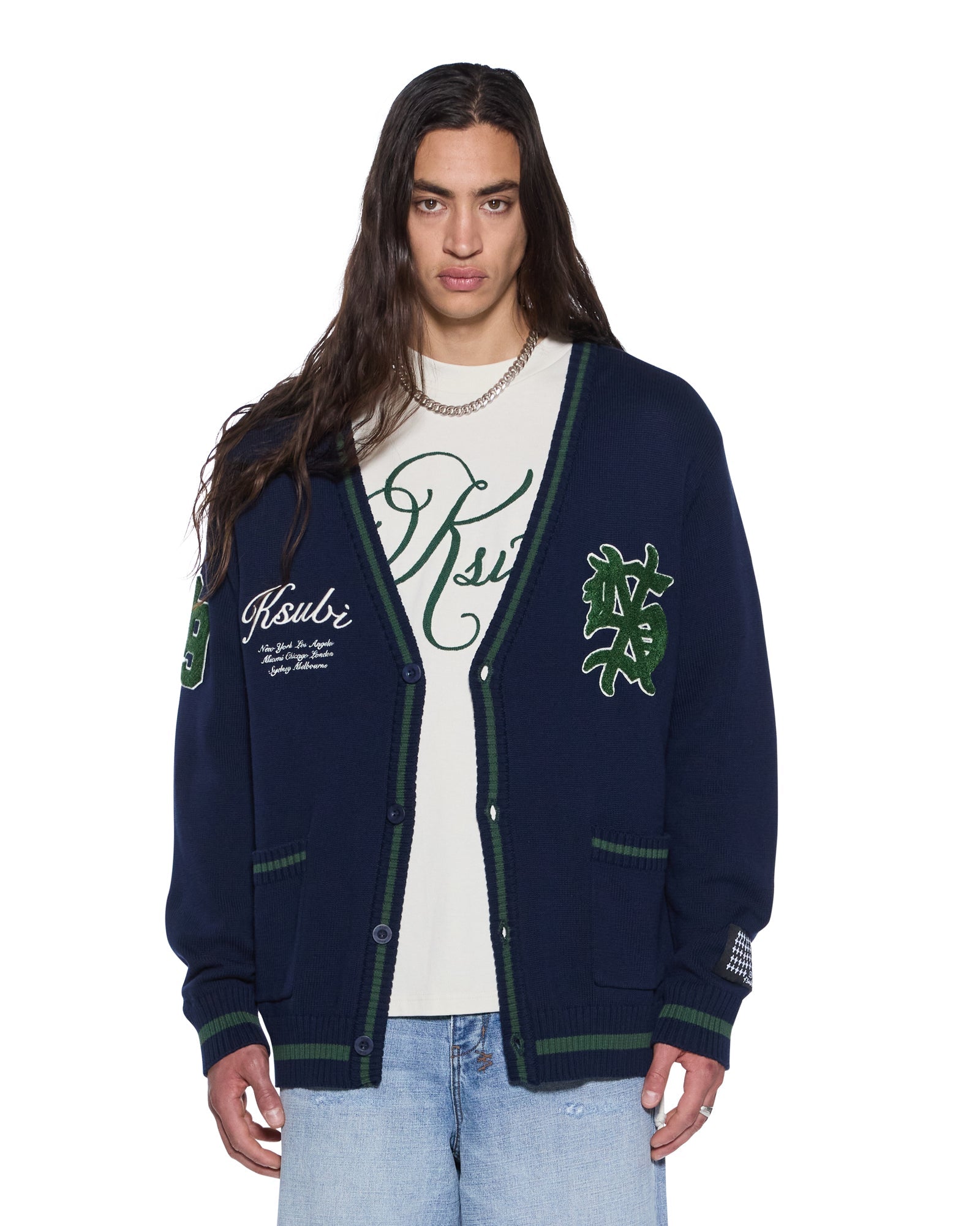 MENS  PLAYOFF CARDIGAN MIDNIGHT REGULAR KNITWEAR