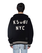 MENS BOXER ZIP KNIT HOODIE MIDNIGHT KNITWEAR