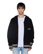 MENS BOXER ZIP KNIT HOODIE MIDNIGHT KNITWEAR