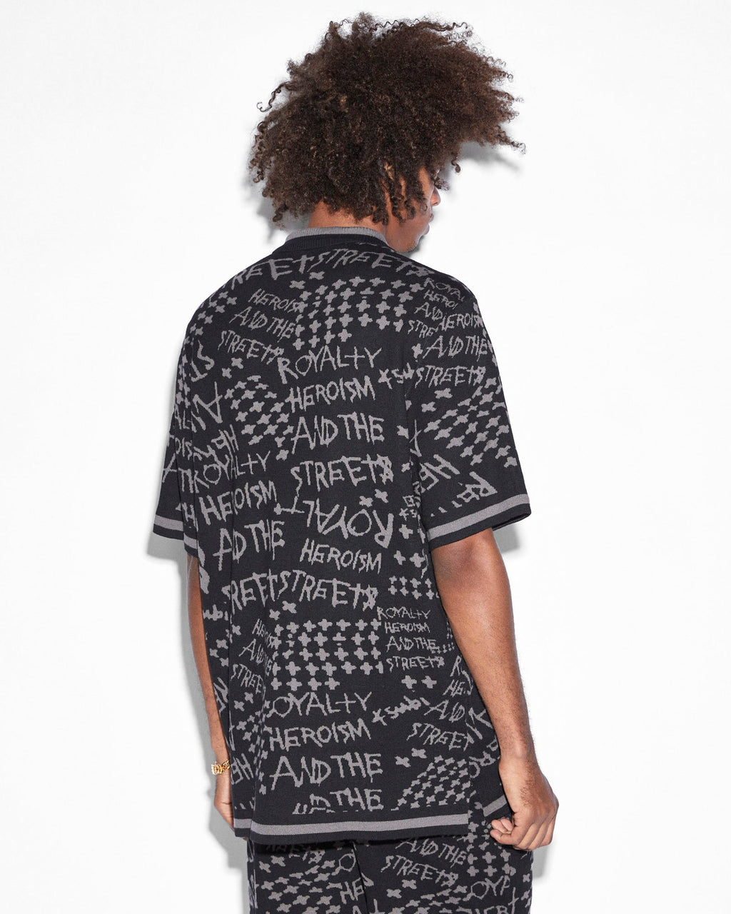 MENS HEROISM KNIT RESORT SS SHIRT BLACK SHIRTS