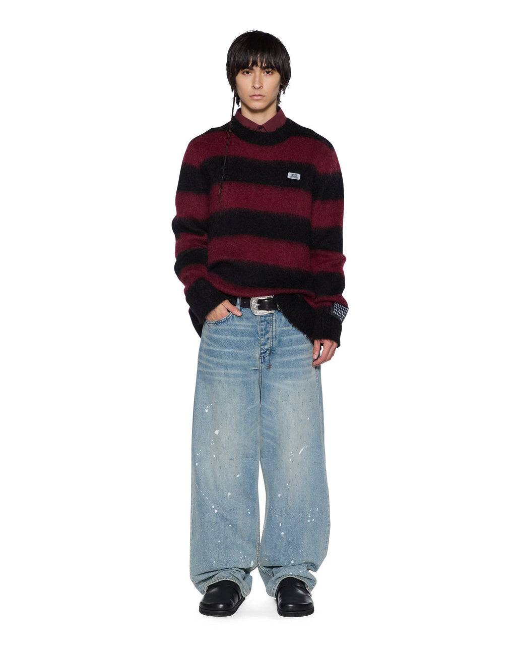 MENS RUGGED MOHAIR KNIT CREWNECK OX KNITWEAR