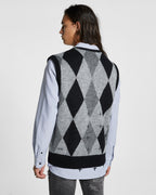 Mens Old Dollar Vest Grey Regular Knitwear - Grey
