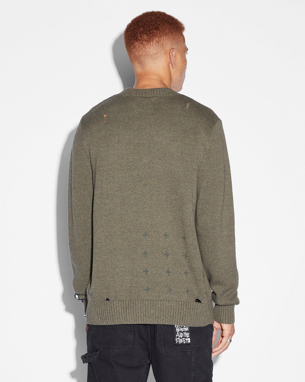Mens Vintage Dollar Knit Crew Surplus Regular Knitwear - Green