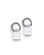 KRYSTAL BOX CROSS HUGGIE EARINGS SILVER JEWELLERY