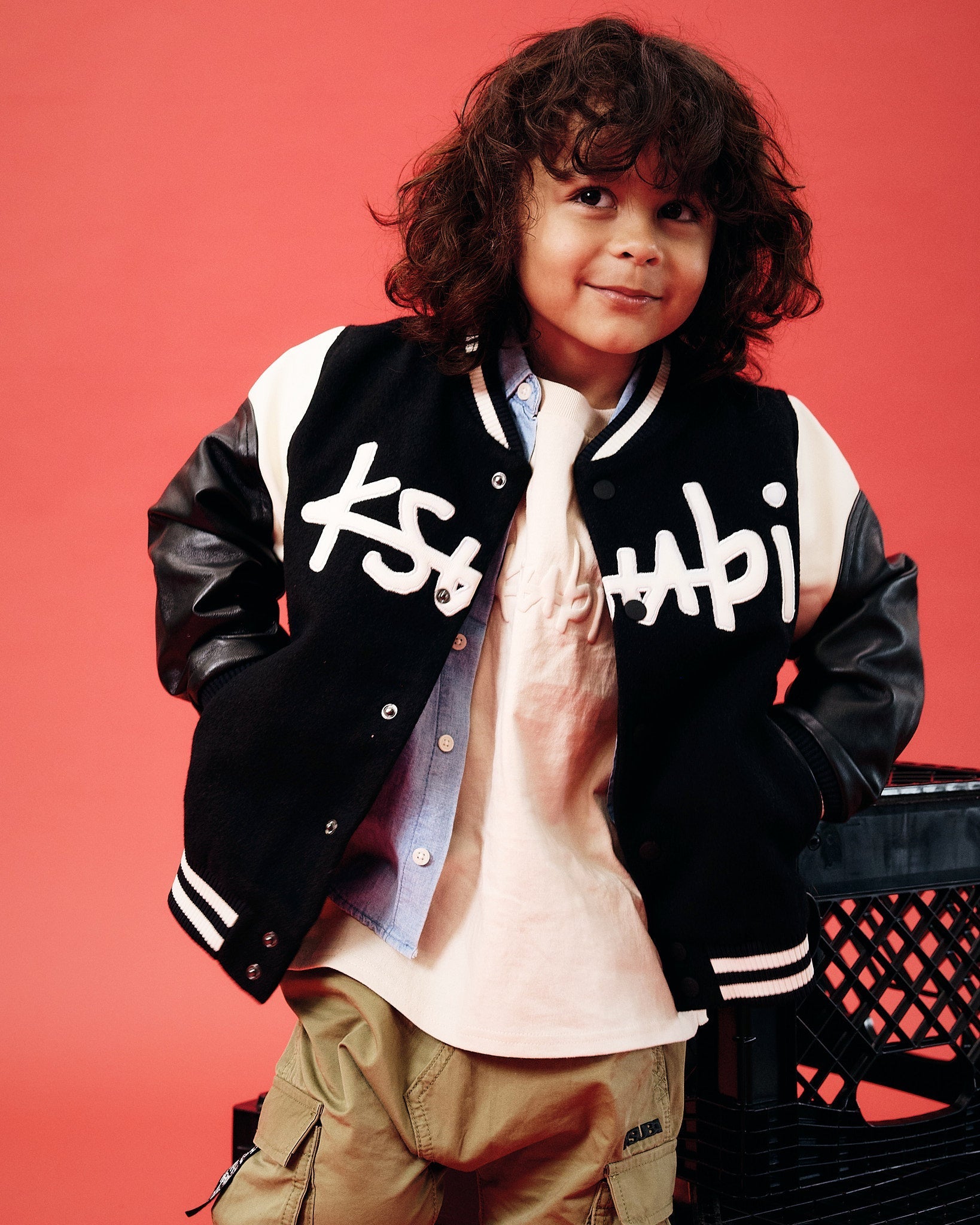 KIDS  1999 LIL KING LETTERMAN JACKET BLACK REGULAR JACKETS