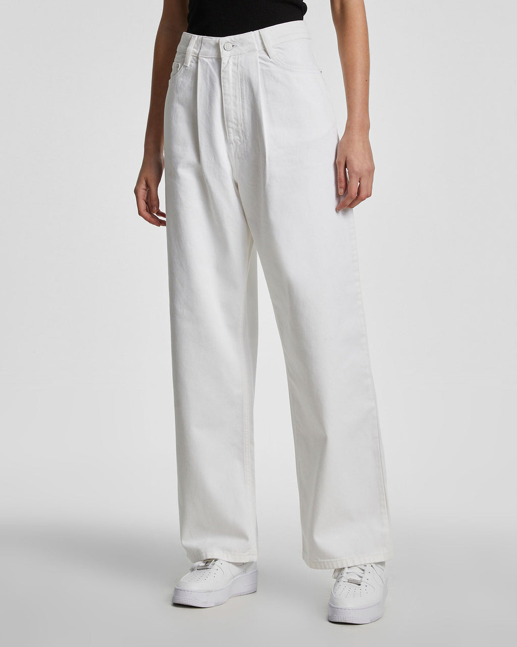 Womens Lo Key Jean Blanc Wide Denim Jeans - White