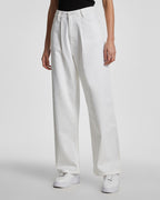 Womens Lo Key Jean Blanc Wide Denim Jeans - White