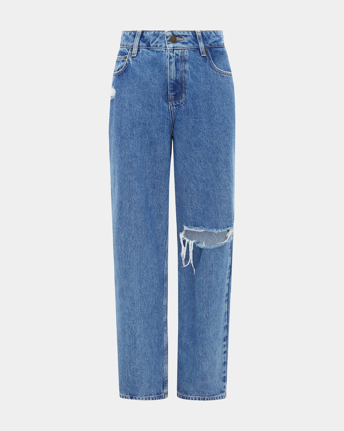 Womens Low Rider Heritage Trashed Baggy Denim Jeans - Denim