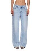 Womens Low Rider Tru Blu Relaxed Straight Denim Jeans - Denim