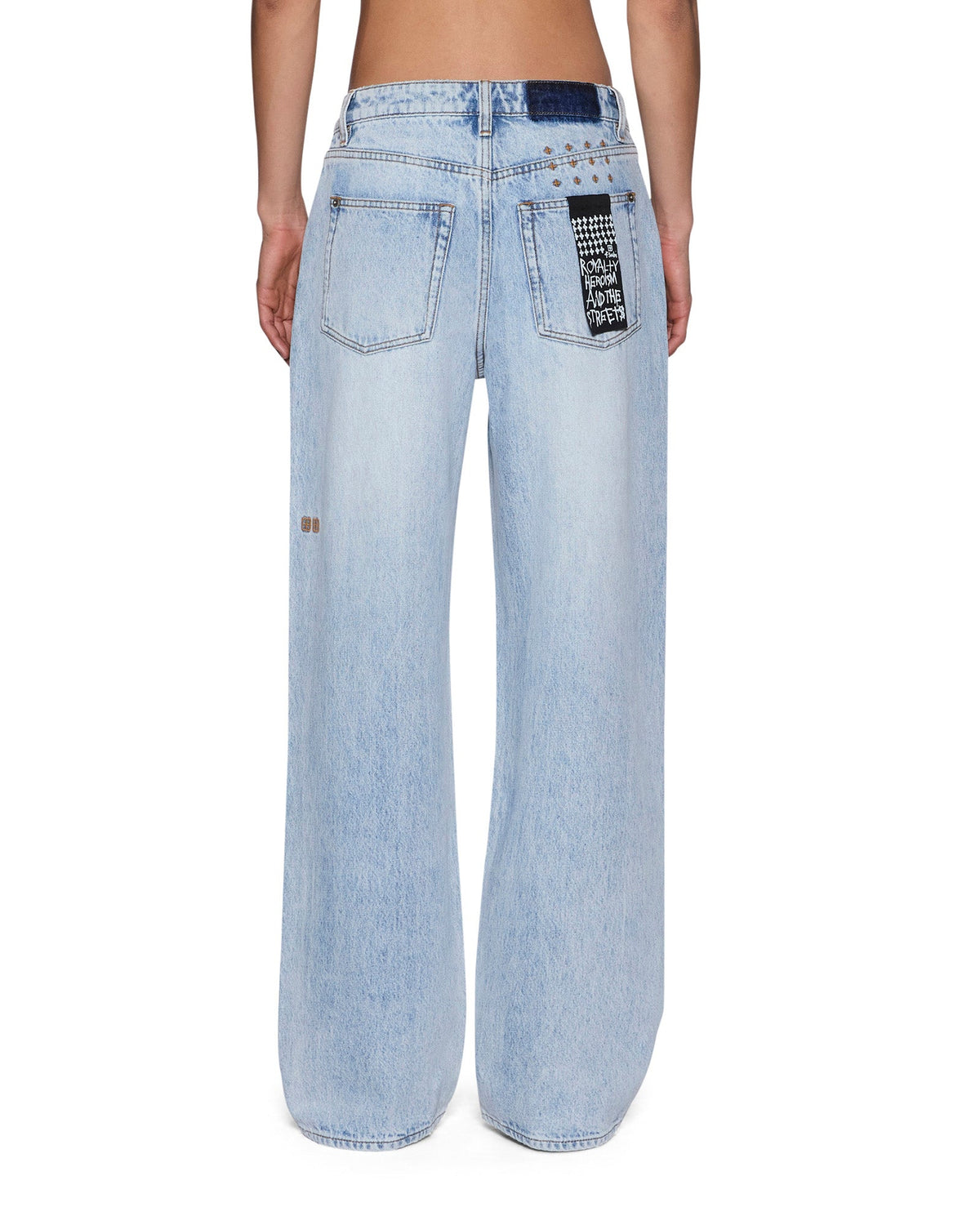 Womens Low Rider Tru Blu Relaxed Straight Denim Jeans - Denim