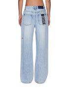 Womens Low Rider Tru Blu Relaxed Straight Denim Jeans - Denim