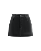 WOMENS LOW RIDER MINI AGED BLACK SKIRTS