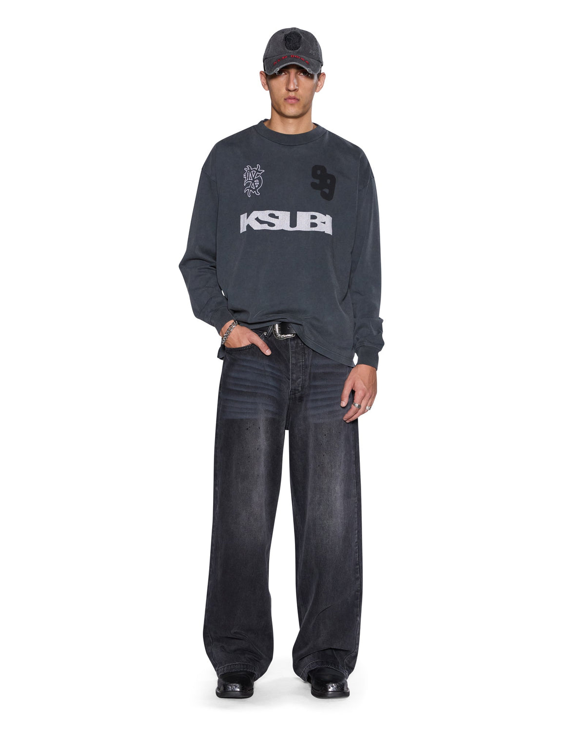 RUGGED EKCESS LS TEE BLASTED BLACK