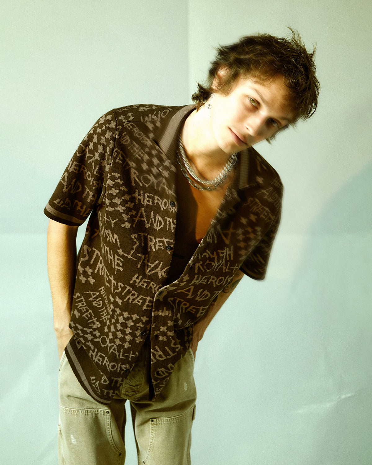 MENS HEROISM KNIT RESORT SS SHIRT JAVA SHIRTS