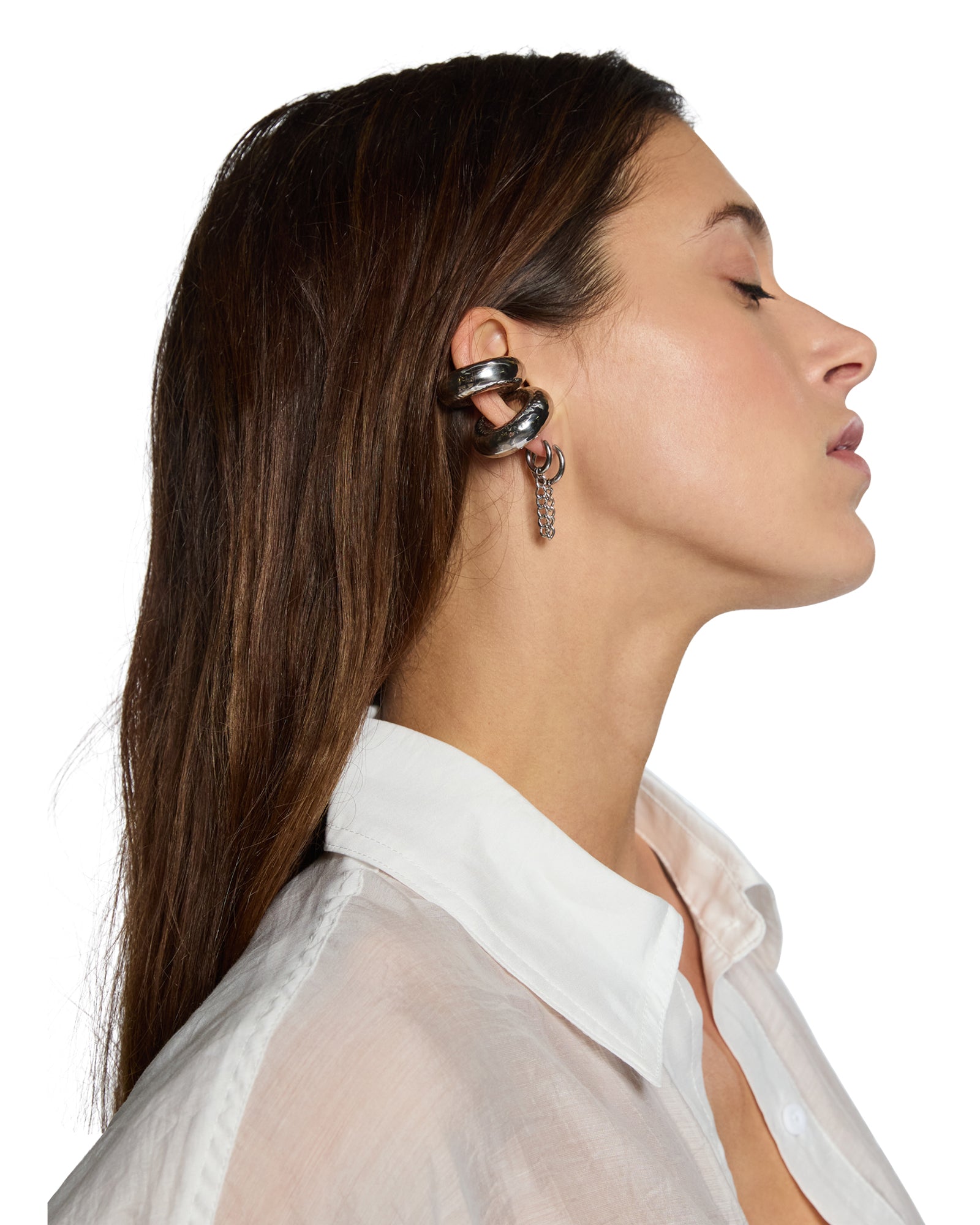  SILVER RIPPLE EAR CUFF JEWELLERY