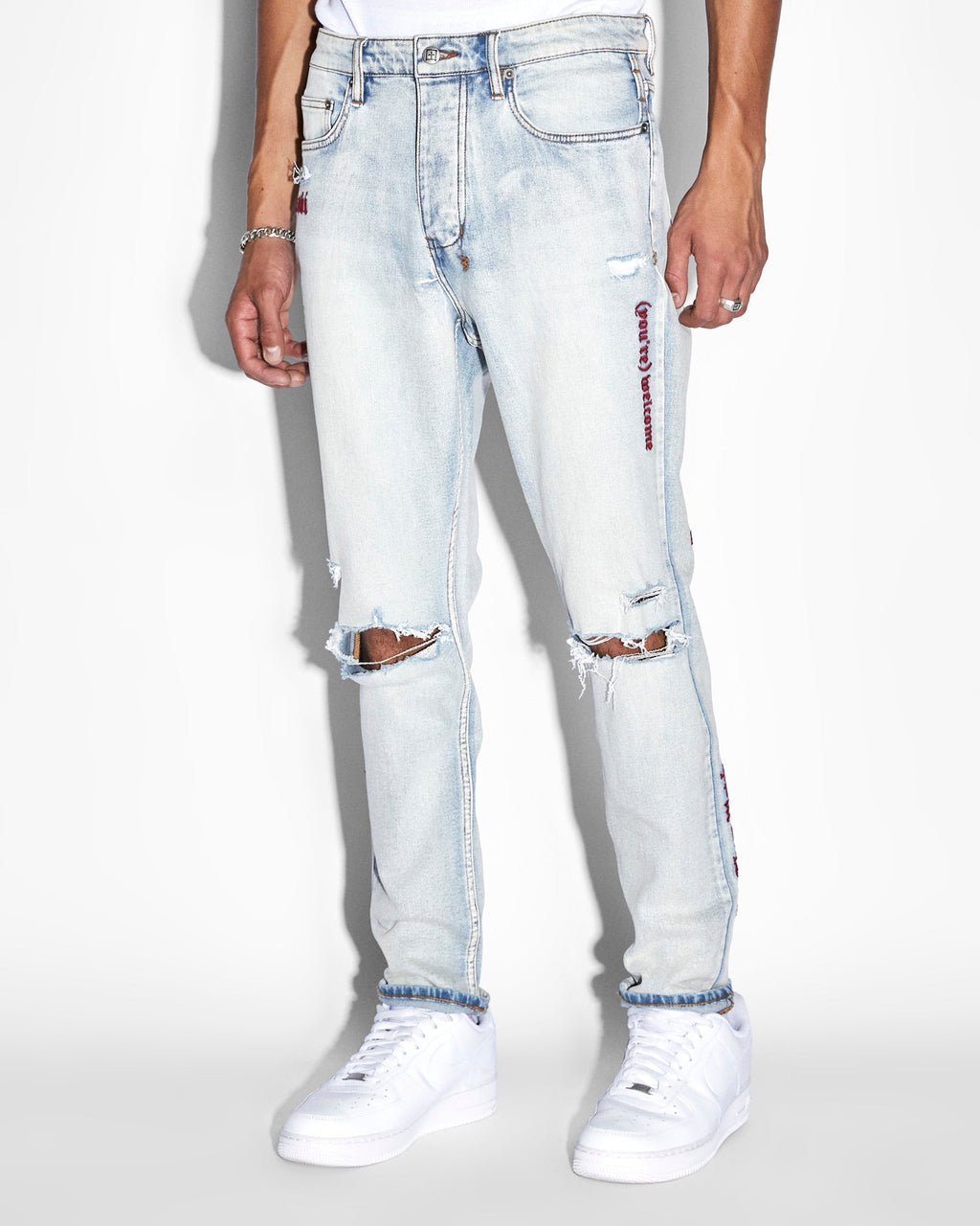 Mens Wolfgang Icons Tapered Denim Jeans - Denim