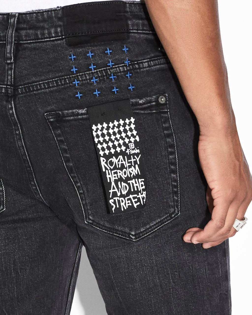 Mens Van Winkle Knight Skinny Denim Jeans - Black