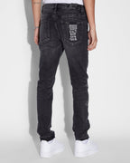 Mens Chitch Kut Out Black Slim Denim Jeans - Black