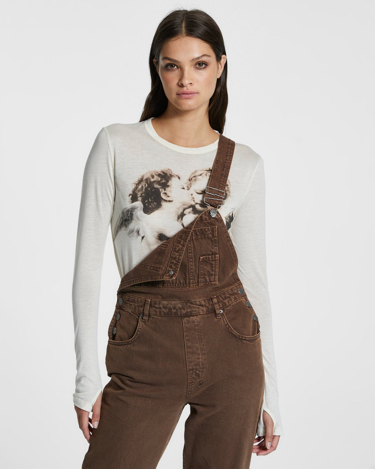 Womens Close Call Overalls Koko Relaxed Jumpsuits - Brown