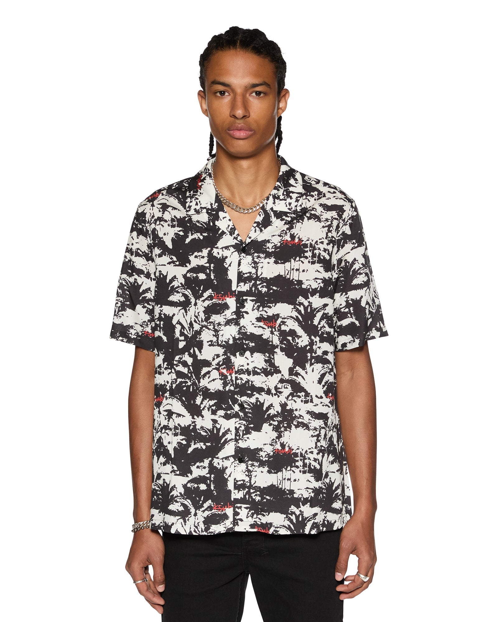 MENS  PALMTREE RESORT SS SHIRT MULTI REGULAR SHIRTS