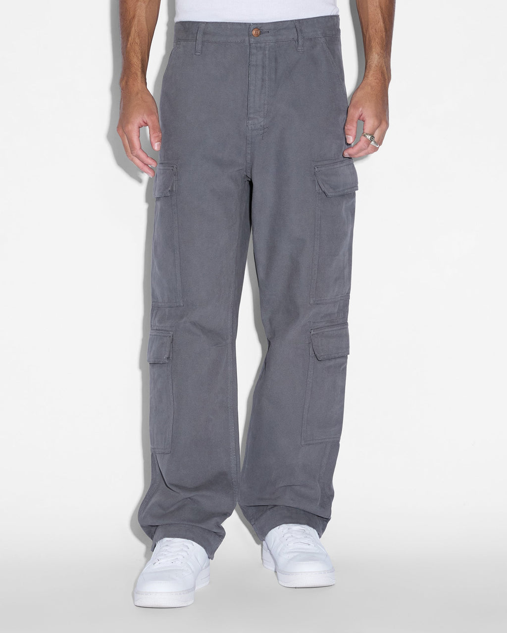 Mens All Hands Cargo Pant Washed Black Relaxed Pants - Black