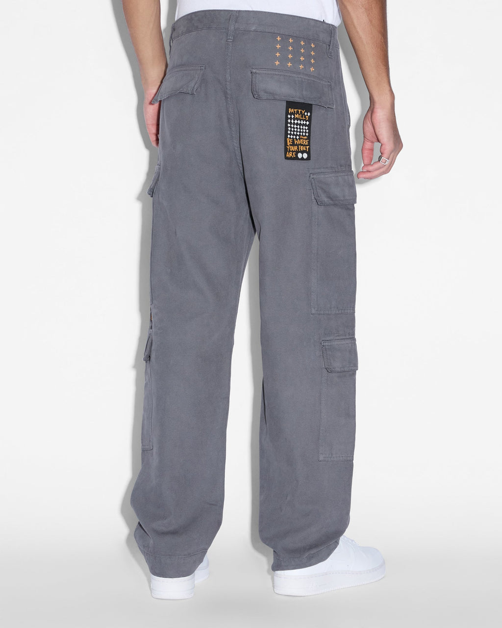 Mens All Hands Cargo Pant Washed Black Relaxed Pants - Black